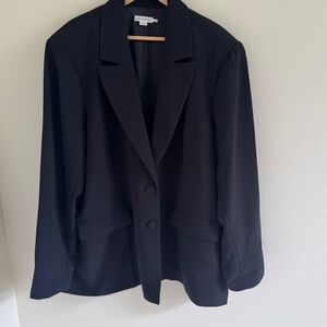 Good American Black Drapey Blazer 5/6 2X 3X
